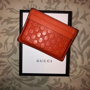 GUCCI MICRO GUCCISSIMA ORANGE CARDHOLDER